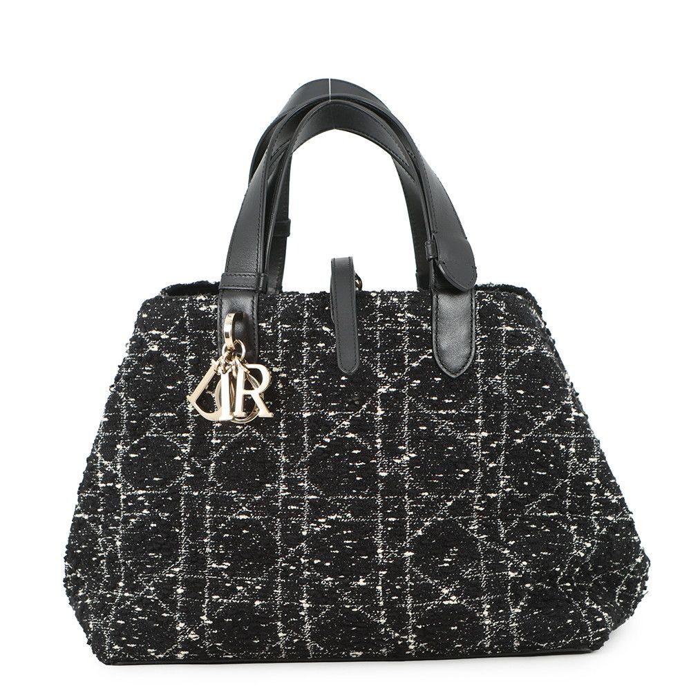Dior Handbag Cannage Toujour Tweed Black