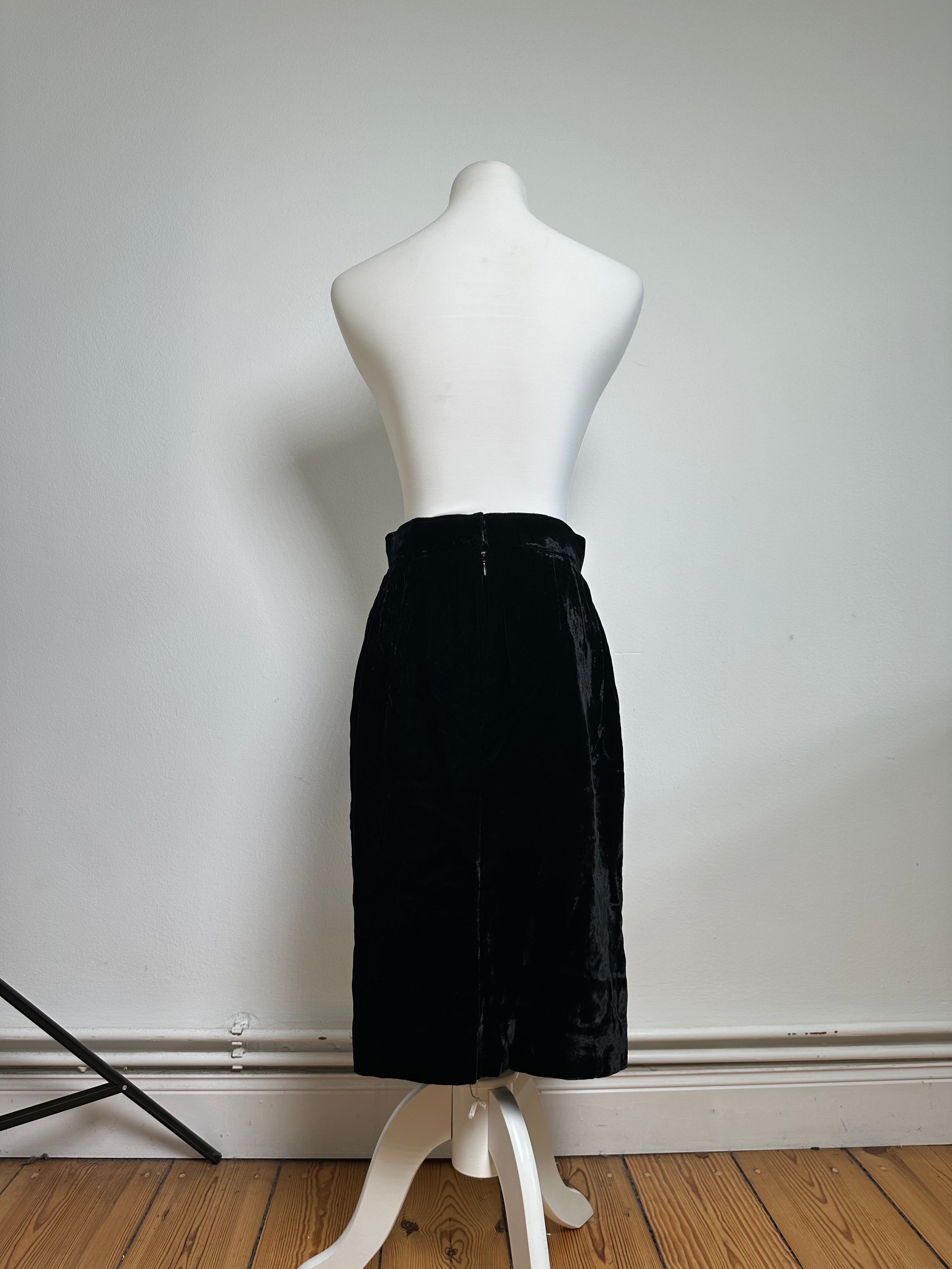 Vintage Dior Velvet Skirt Black