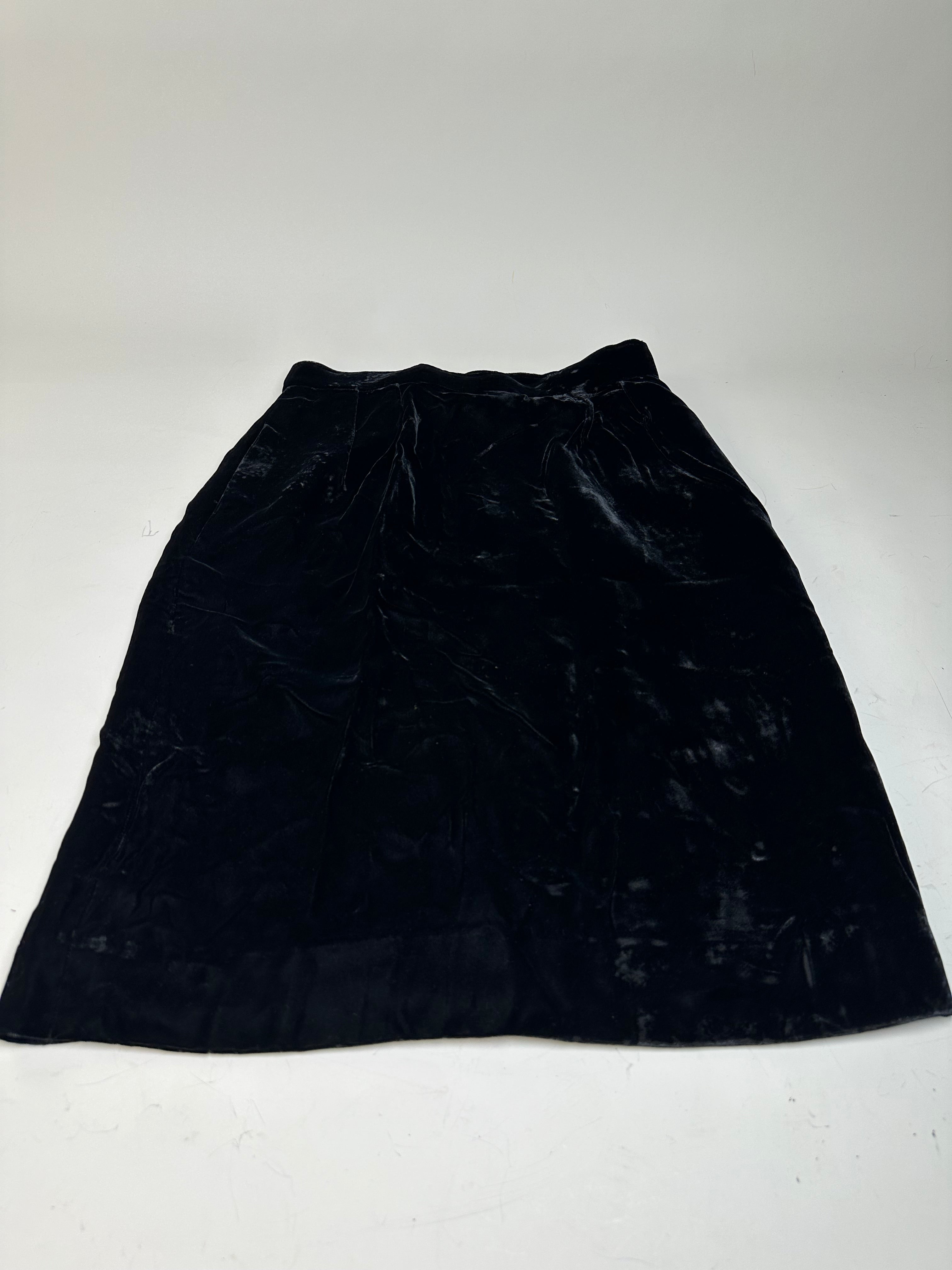 Vintage Dior Velvet Skirt Black