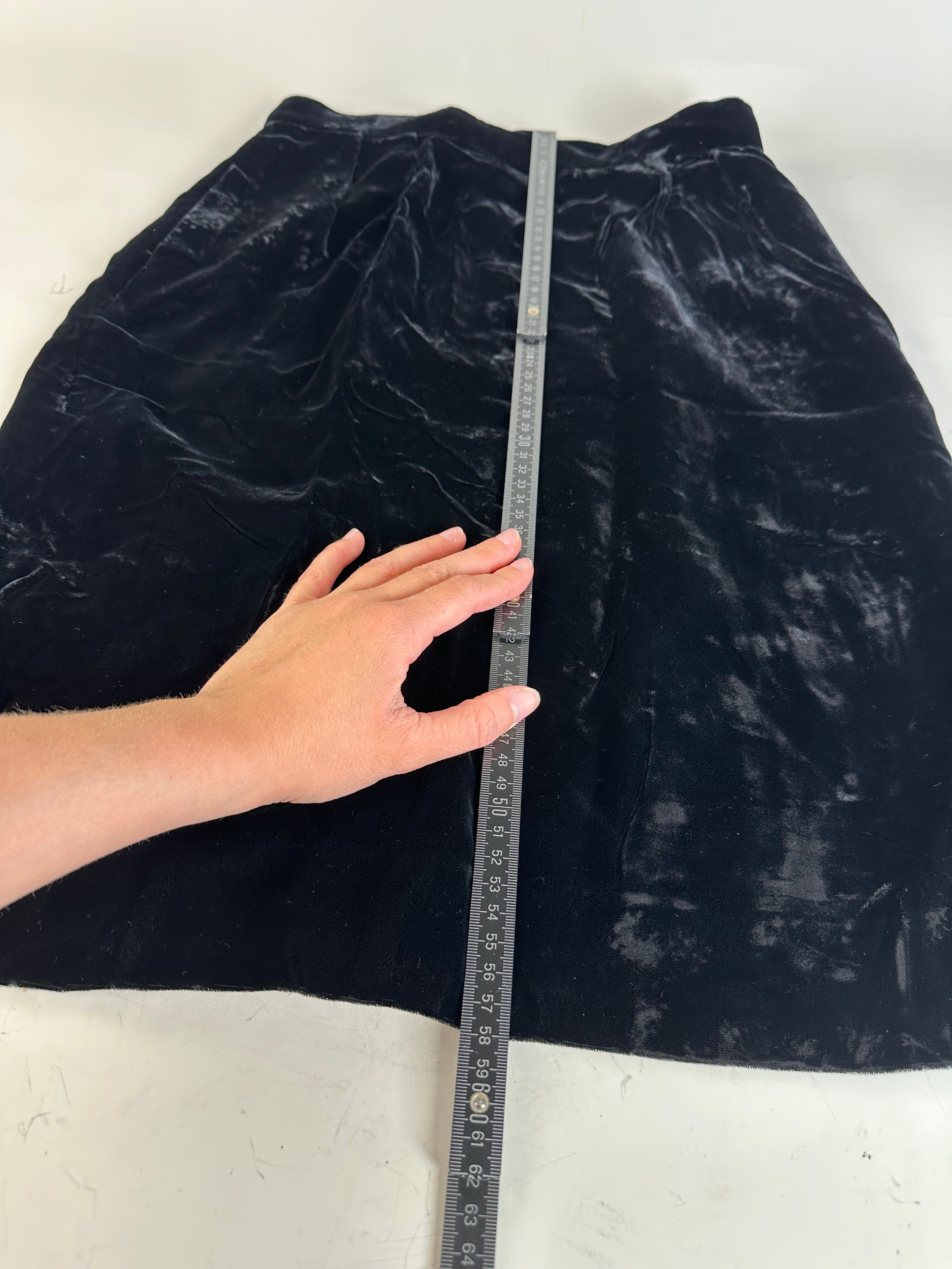 Vintage Dior Velvet Skirt Black