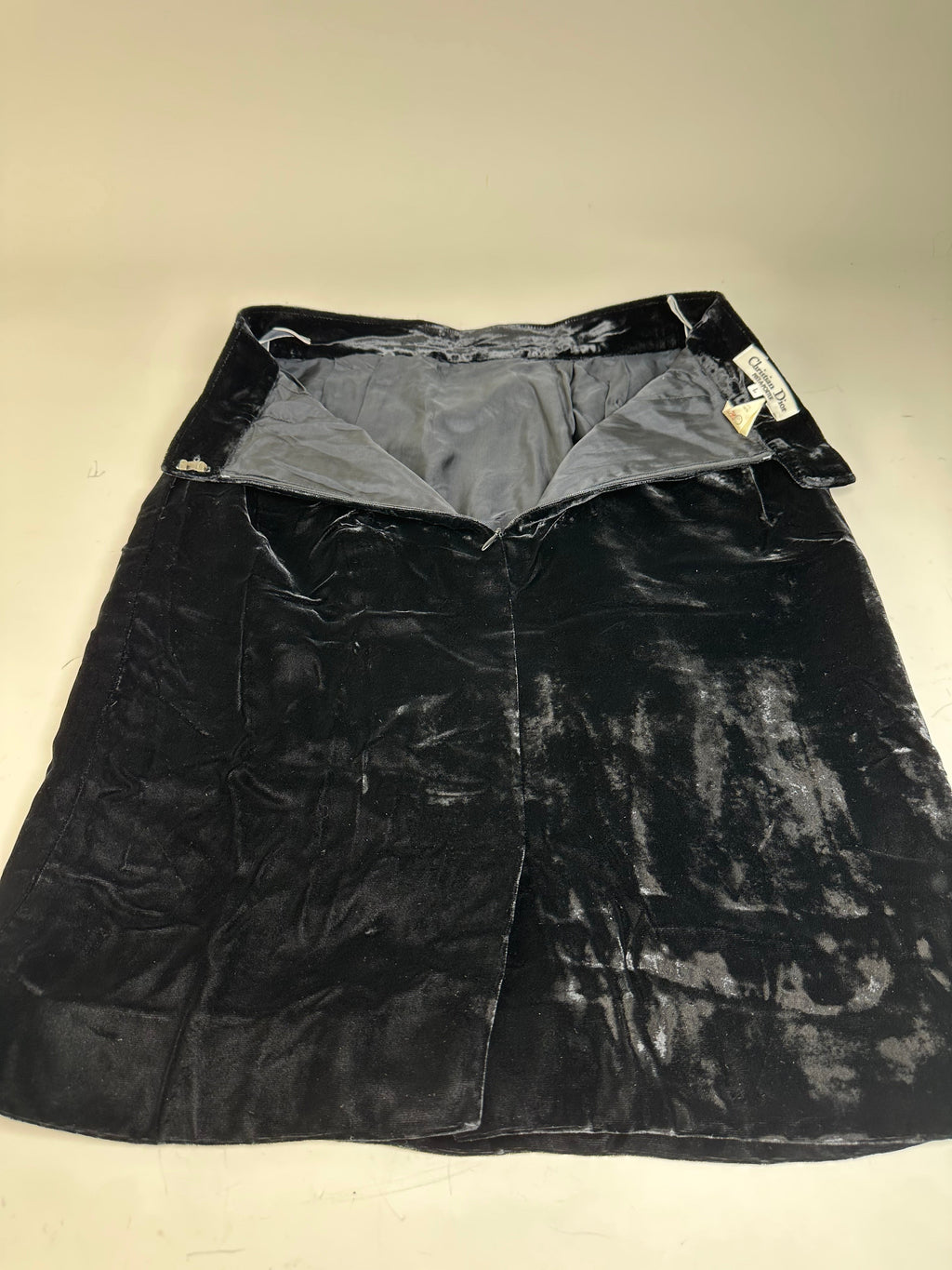 Vintage Dior Velvet Skirt Black