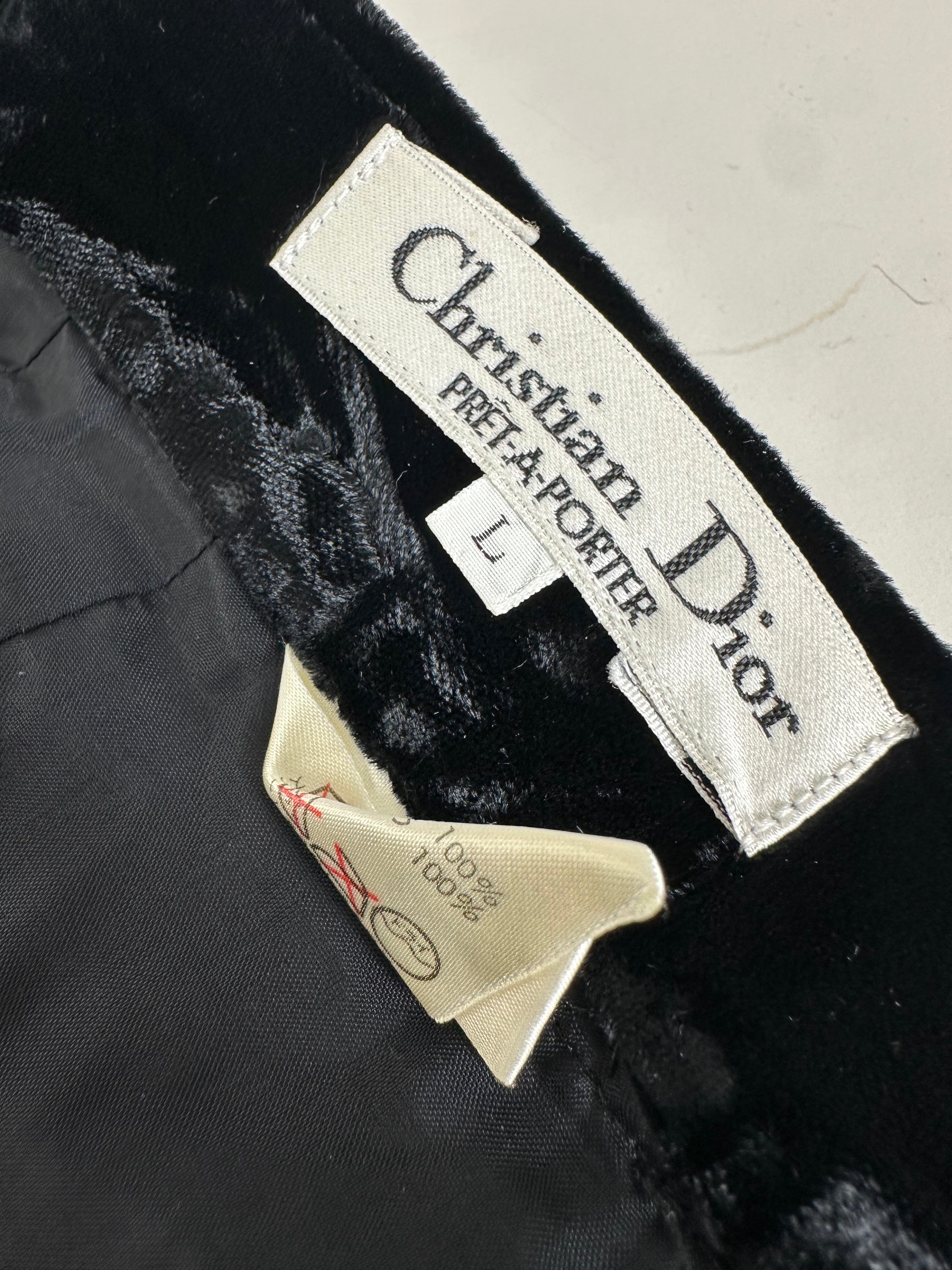 Vintage Dior Velvet Skirt Black