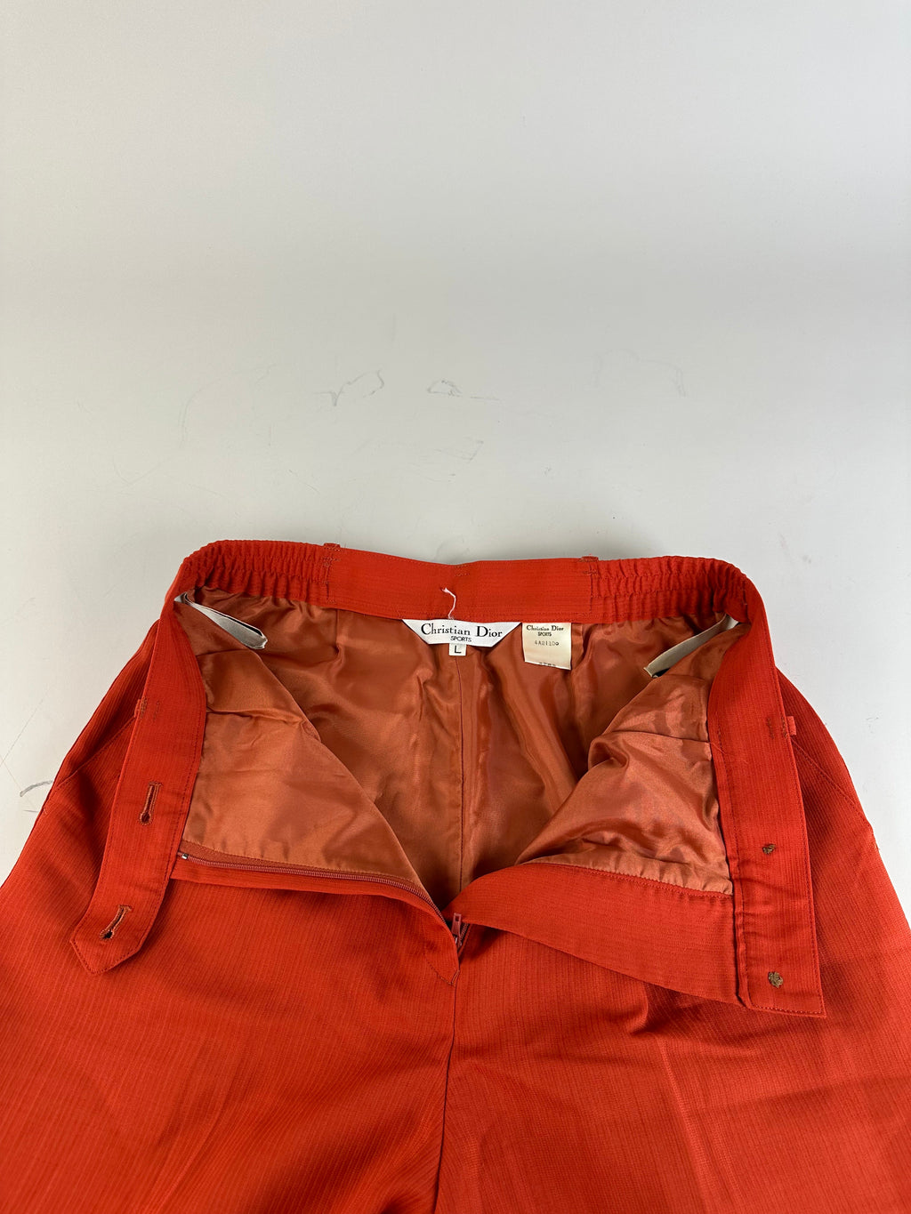 Vintage Dior Wool Trousers Bright Orange S