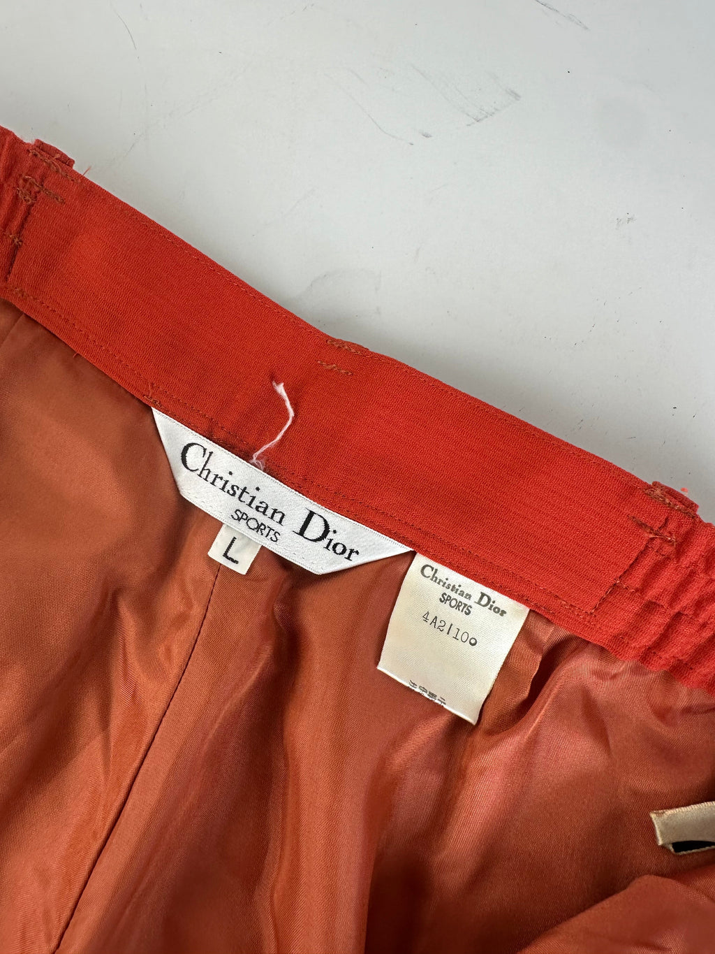 Vintage Dior Wool Trousers Bright Orange S
