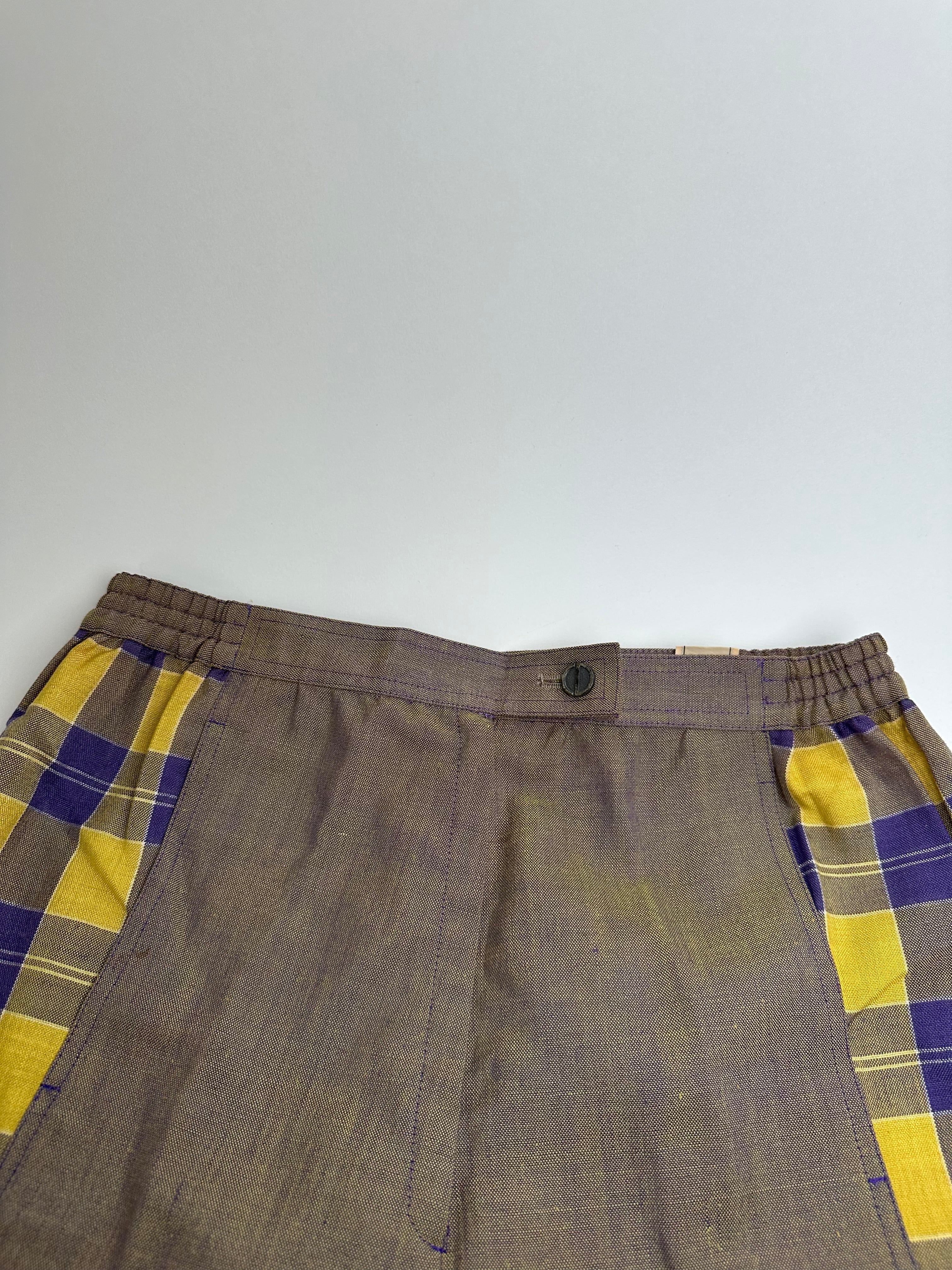 Vintage Dior Tartan Panel Trousers Cotton Multicolour M