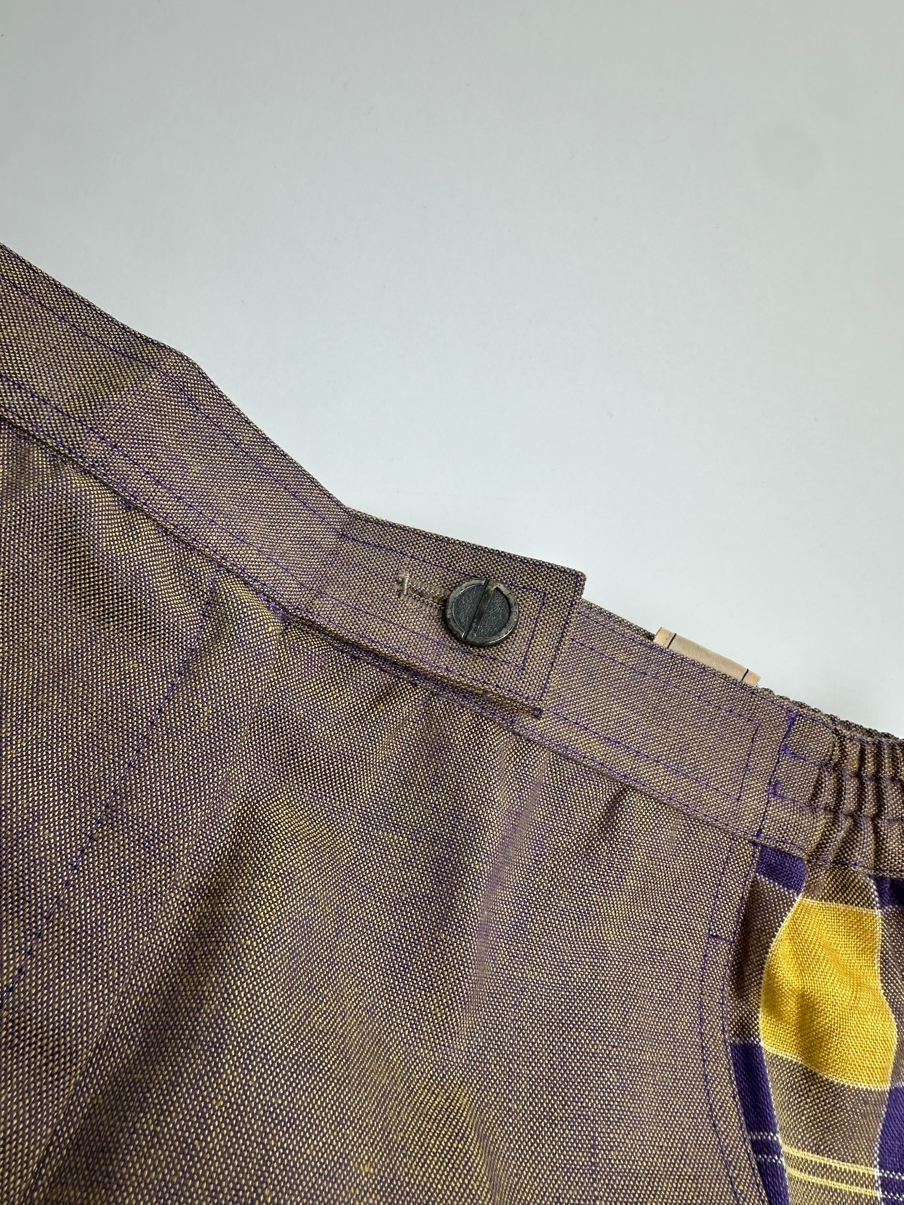 Vintage Dior Tartan Panel Trousers Cotton Multicolour M