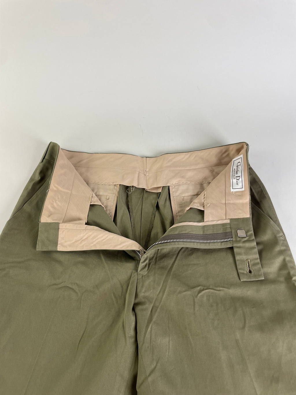 Vintage Dior Cotton Trousers Olive Green M