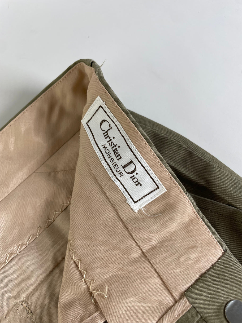 Vintage Dior Cotton Trousers Olive Green M