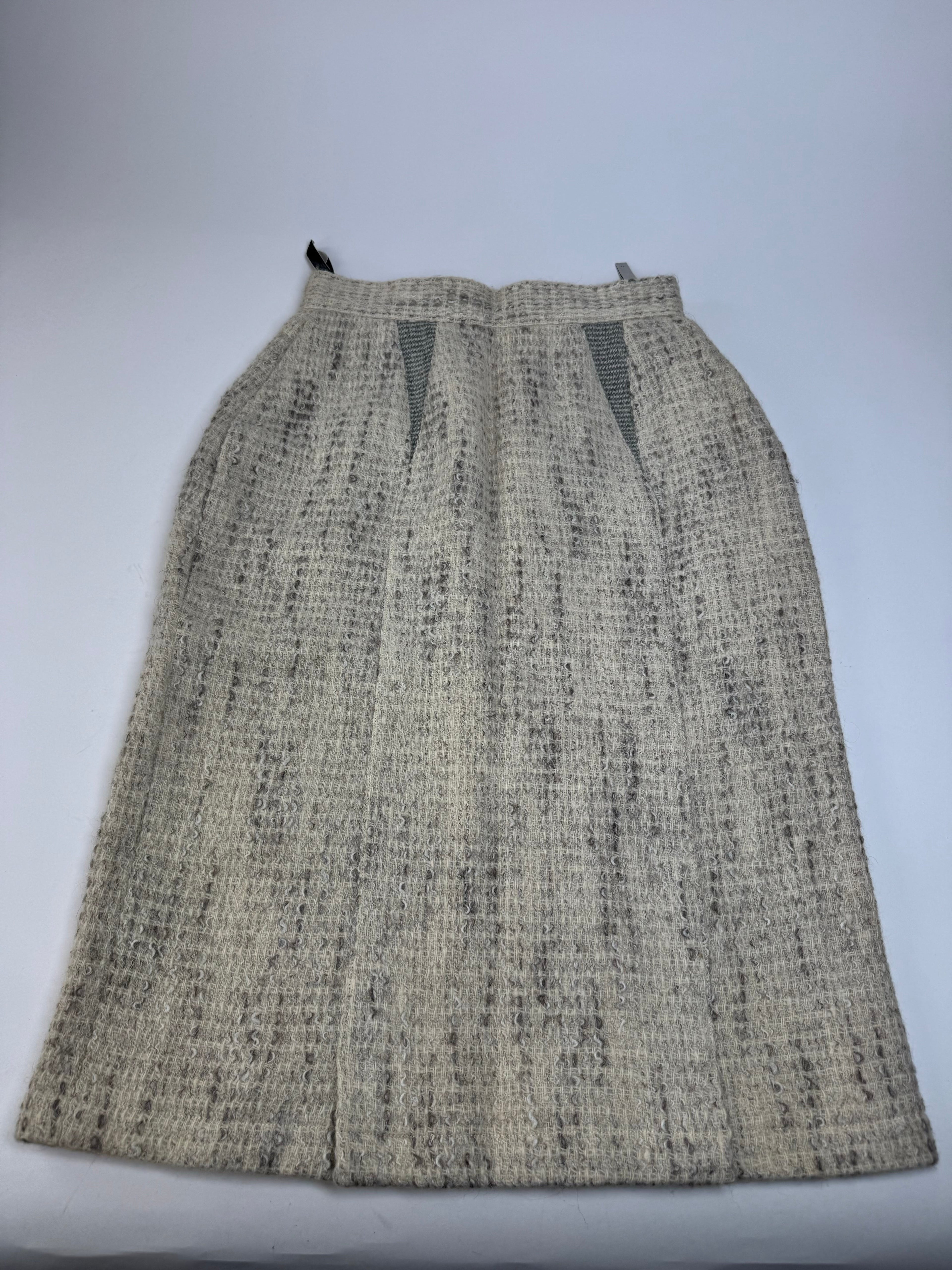 Vintage Dior Wool Skirt Shite Grey M