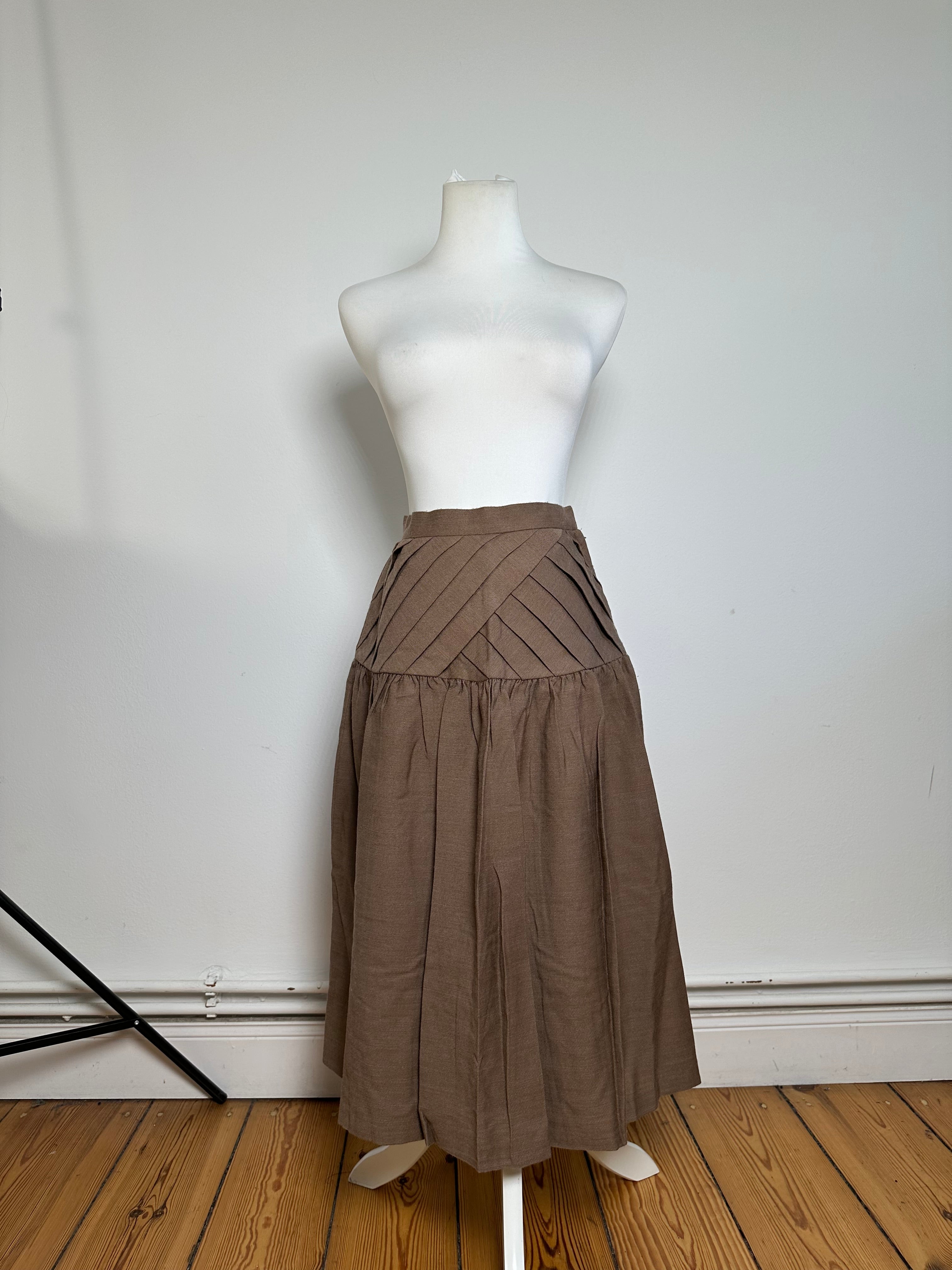 Vintage Dior Wool Skirt Brown M