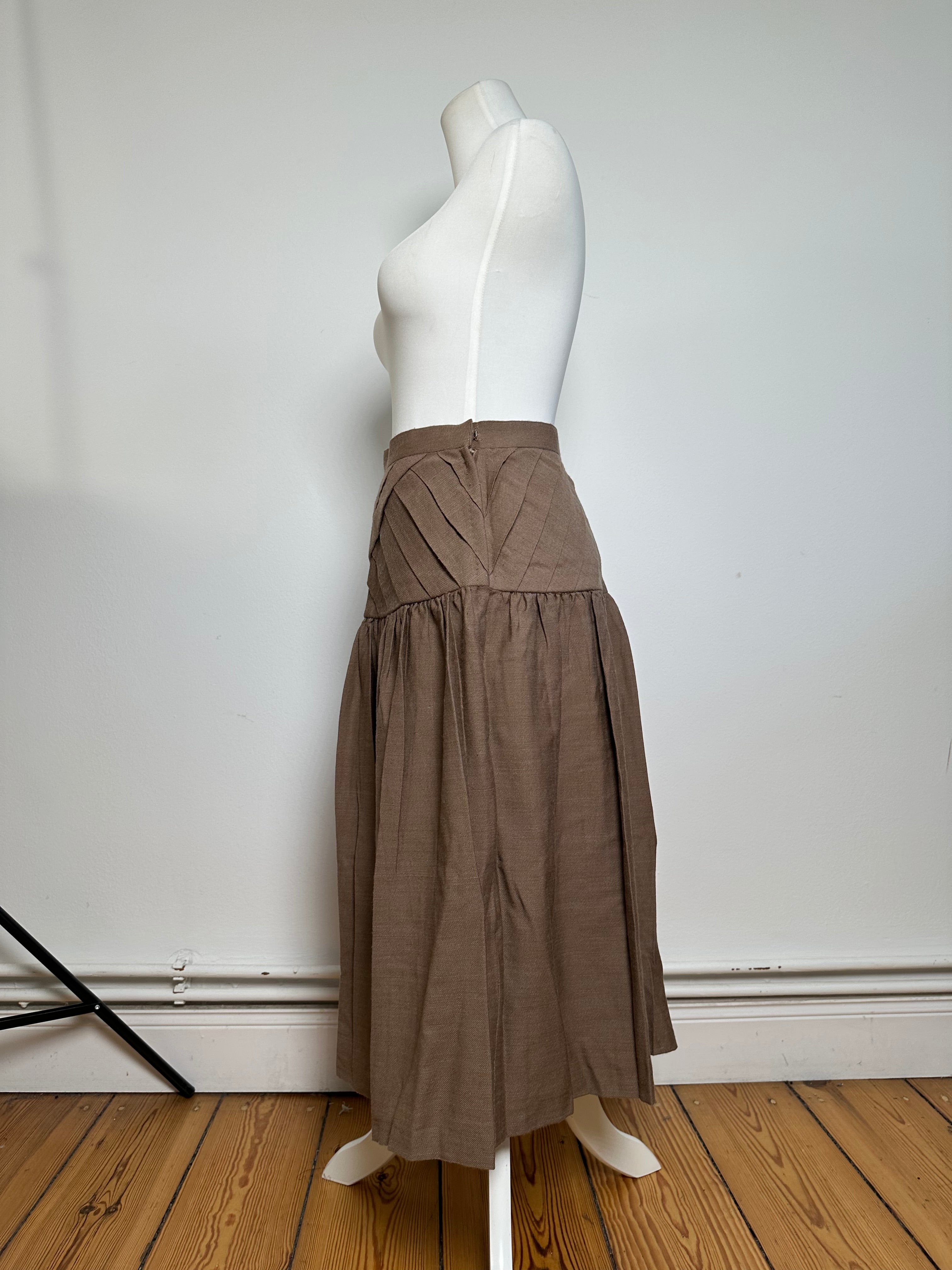 Vintage Dior Wool Skirt Brown M