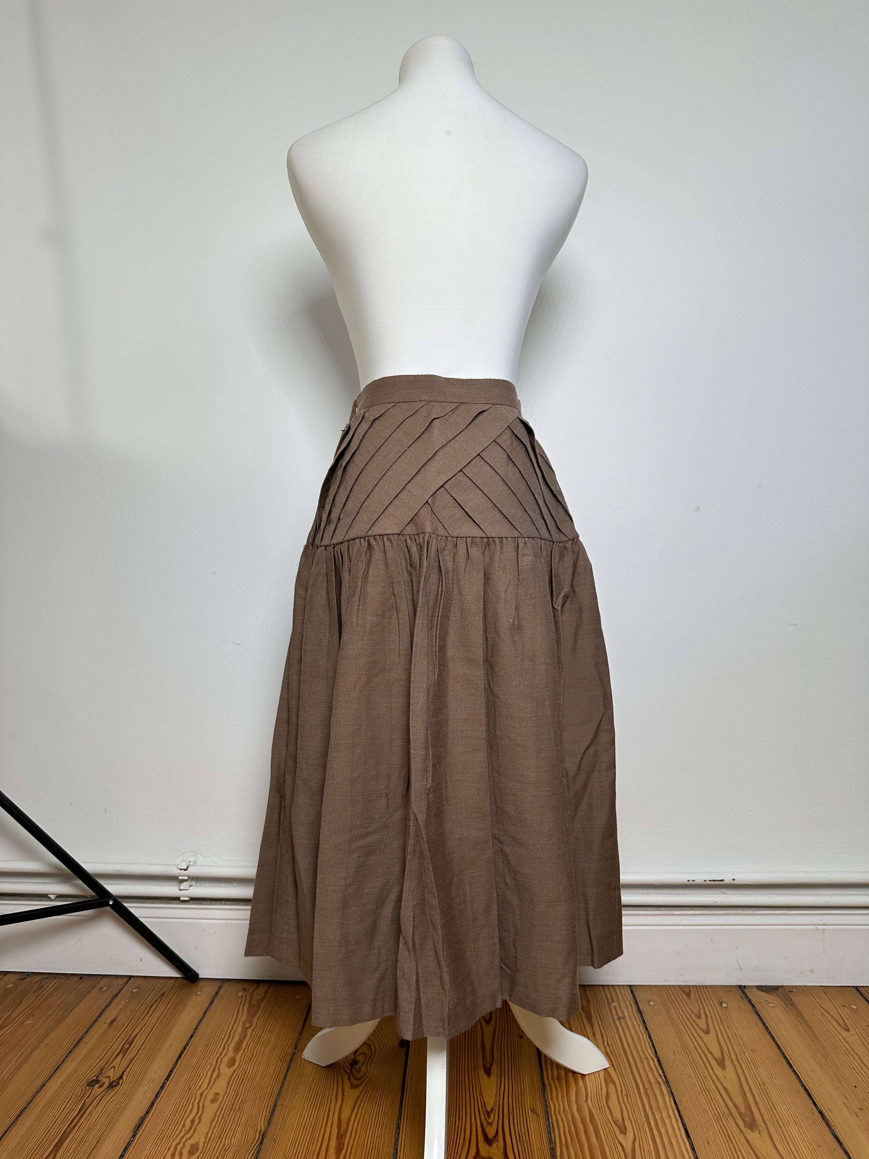 Vintage Dior Wool Skirt Brown M