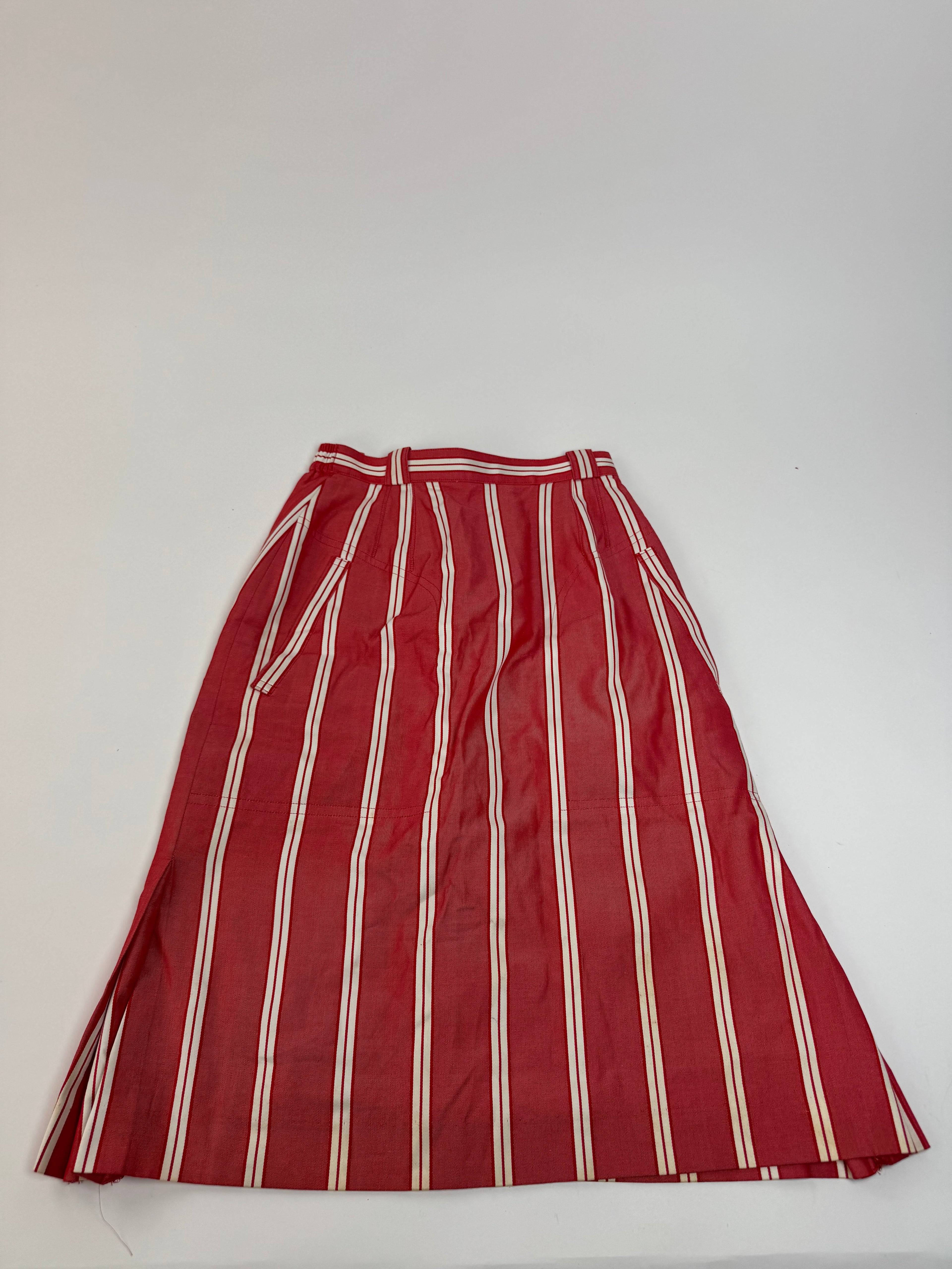 Vintage Dior Skirt Red White Striped 36/S