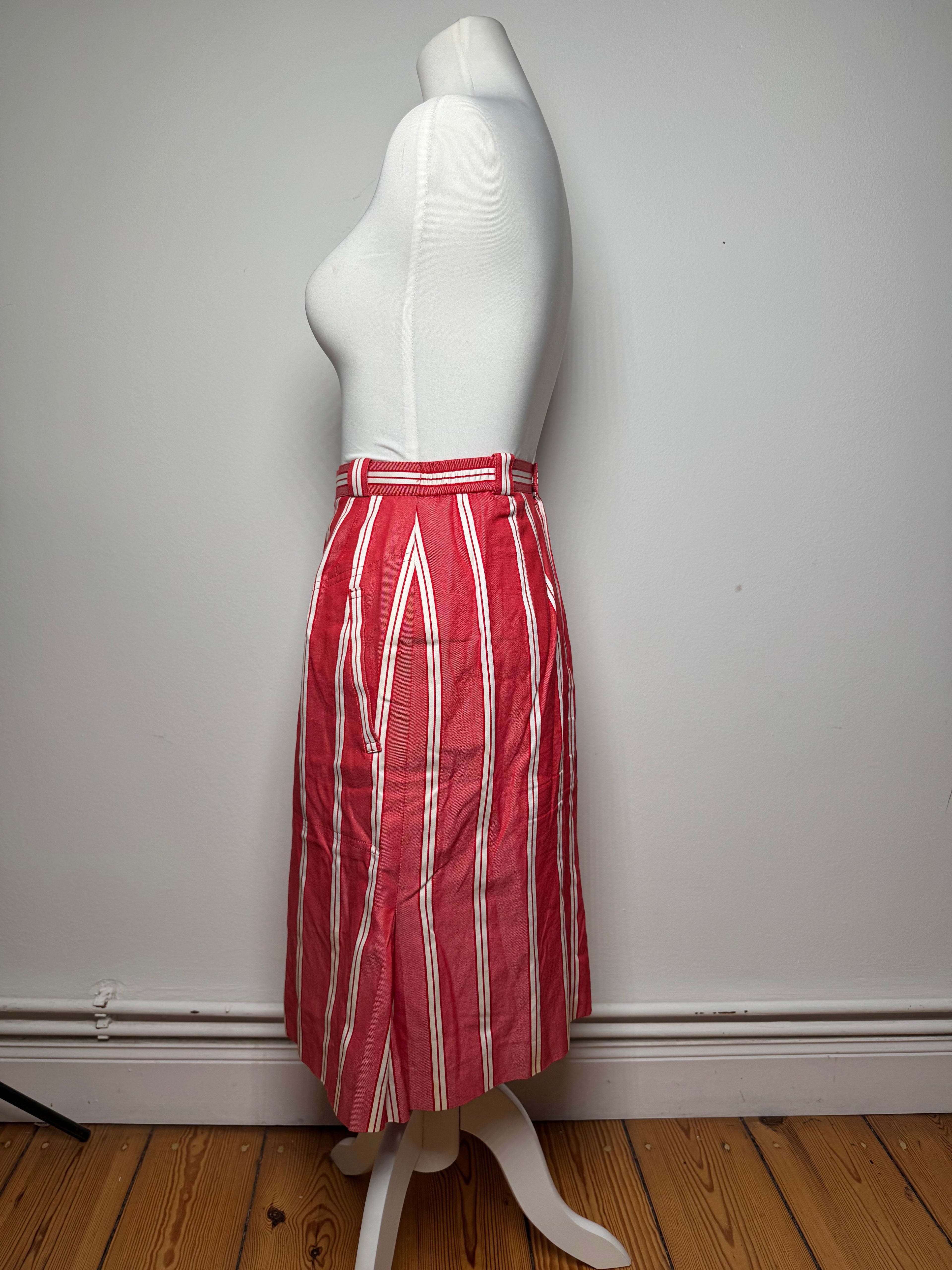 Vintage Dior Skirt Red White Striped 36/S