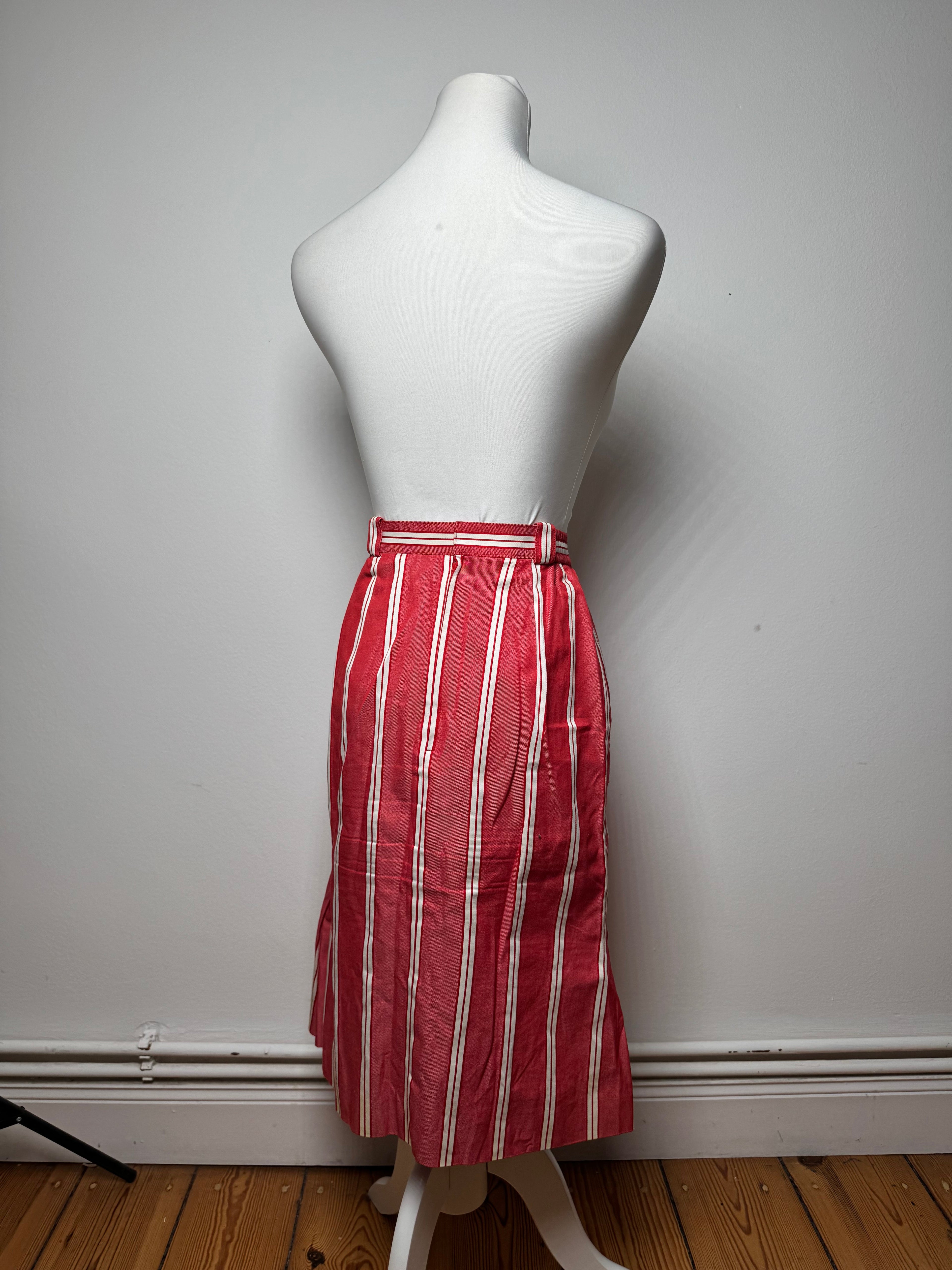 Vintage Dior Skirt Red White Striped 36/S