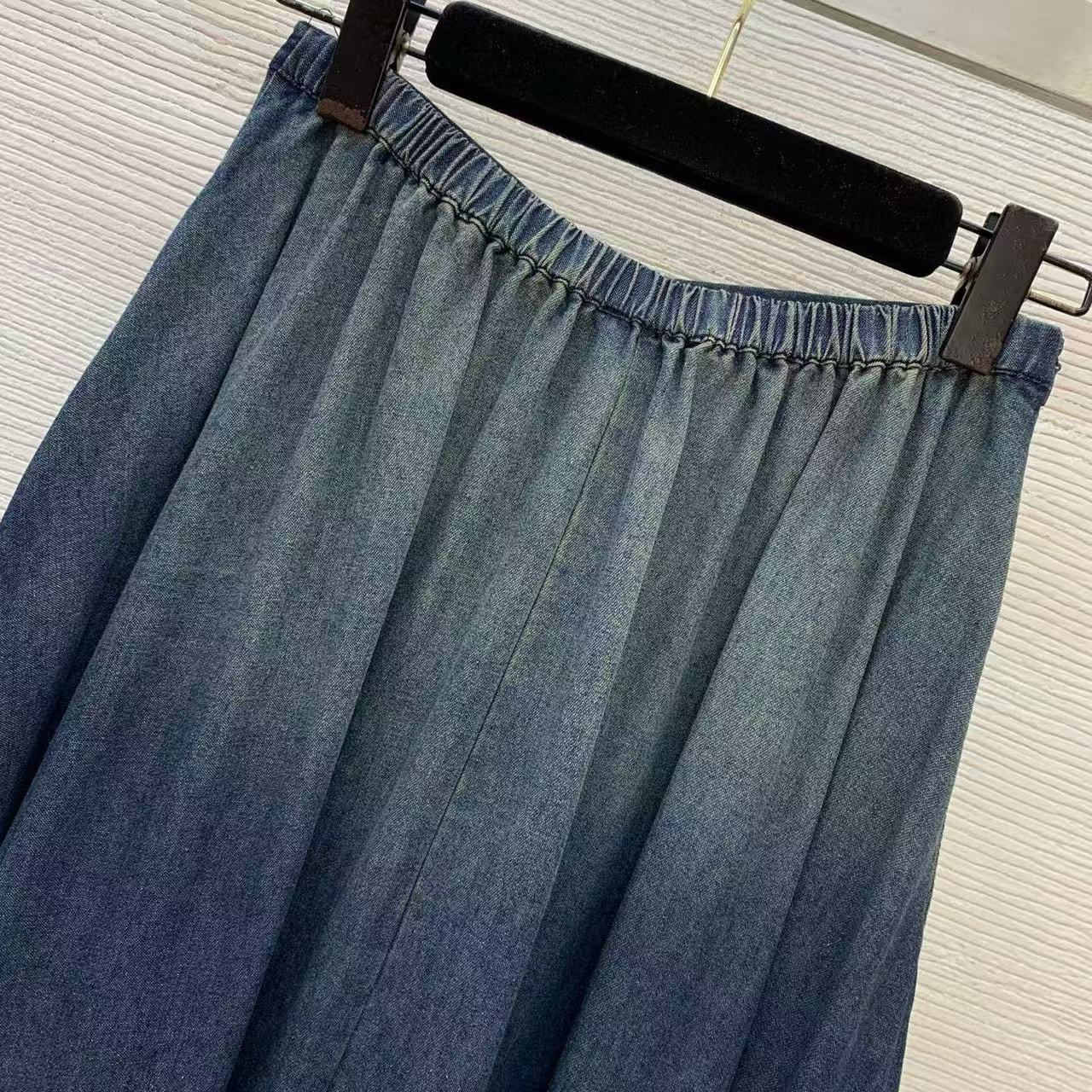 Dior Maxi Skirt Faded Blue Denim Cotton
