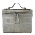 Christian Dior Cannage Vanity Handbag Logo Canvas Gray
