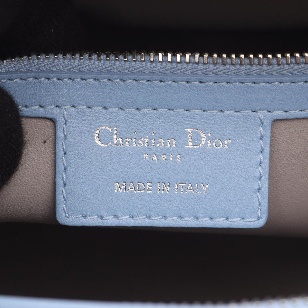 Dior Handbag Lady Large Cannage Light Blue Gray Leather