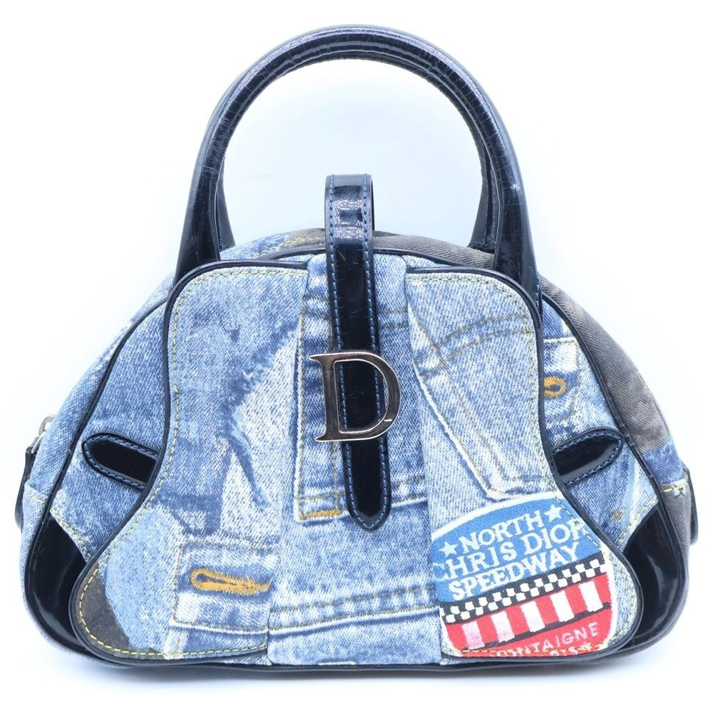 Dior Double Saddle Bag Navy Denim Canvas