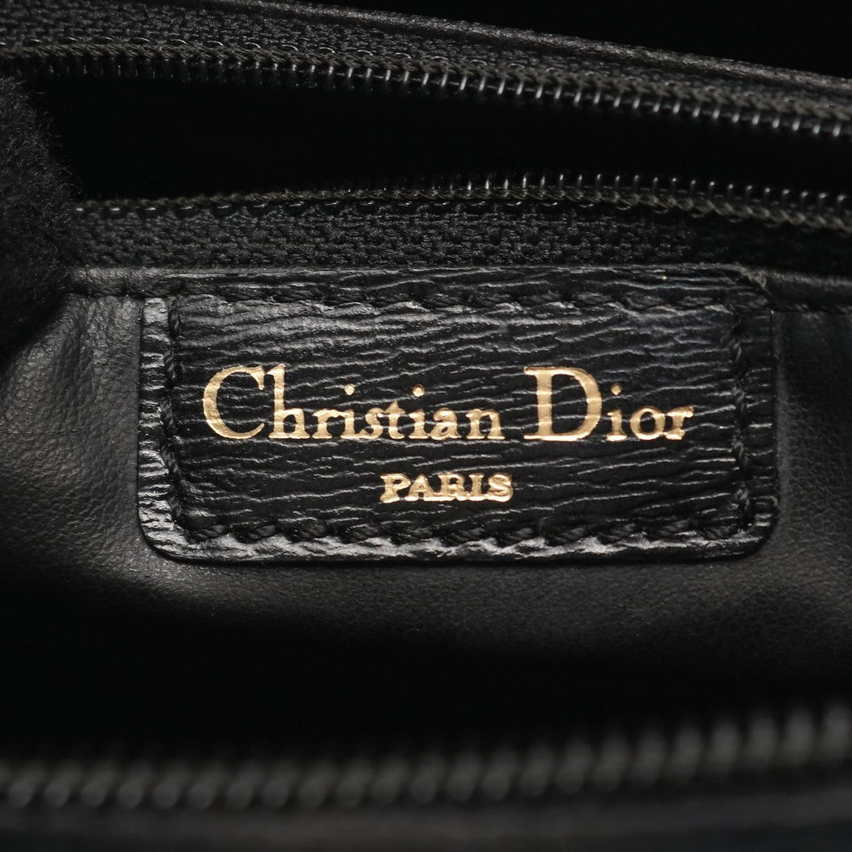 Dior Handbag CD Logo Black Leather