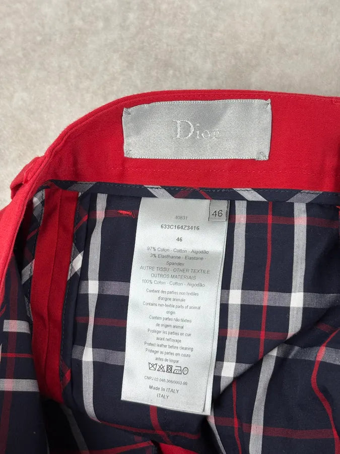 Dior Homme Red Classy Tailored Pants by Kris Van Assche