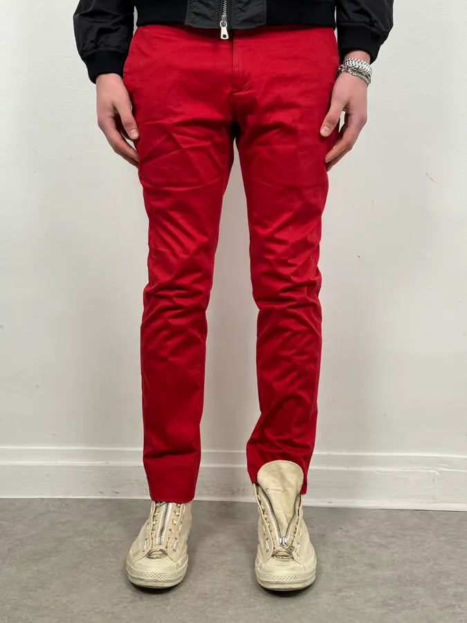 Dior Homme Red Classy Tailored Pants by Kris Van Assche