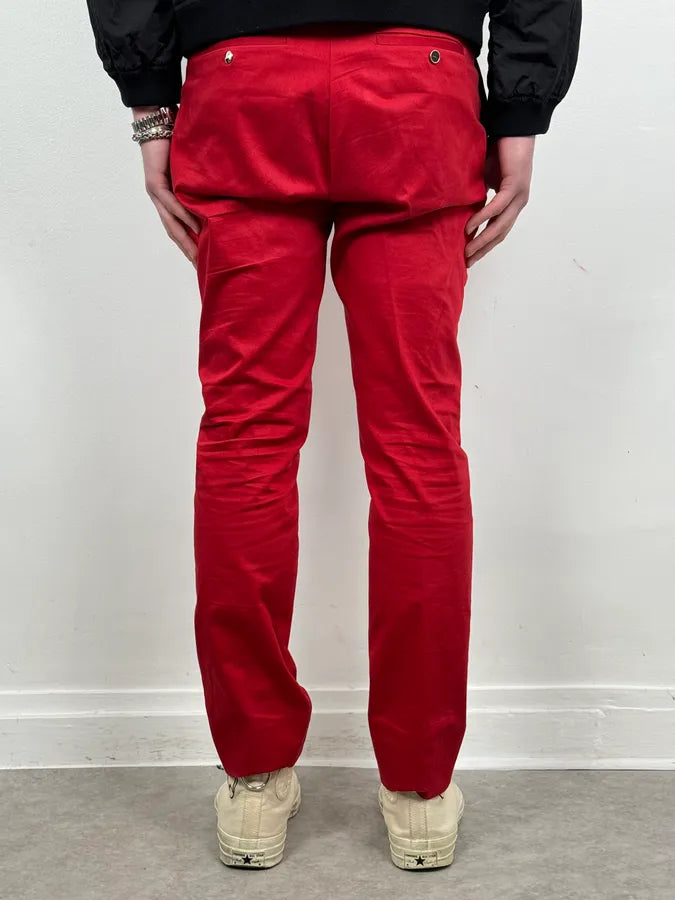 Dior Homme Red Classy Tailored Pants by Kris Van Assche