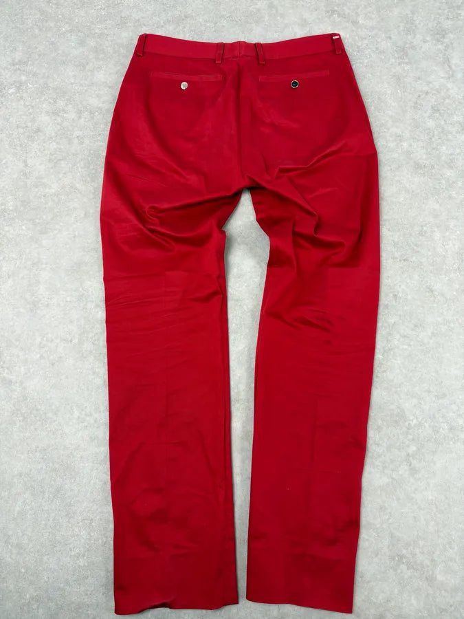 Dior Homme Red Classy Tailored Pants by Kris Van Assche