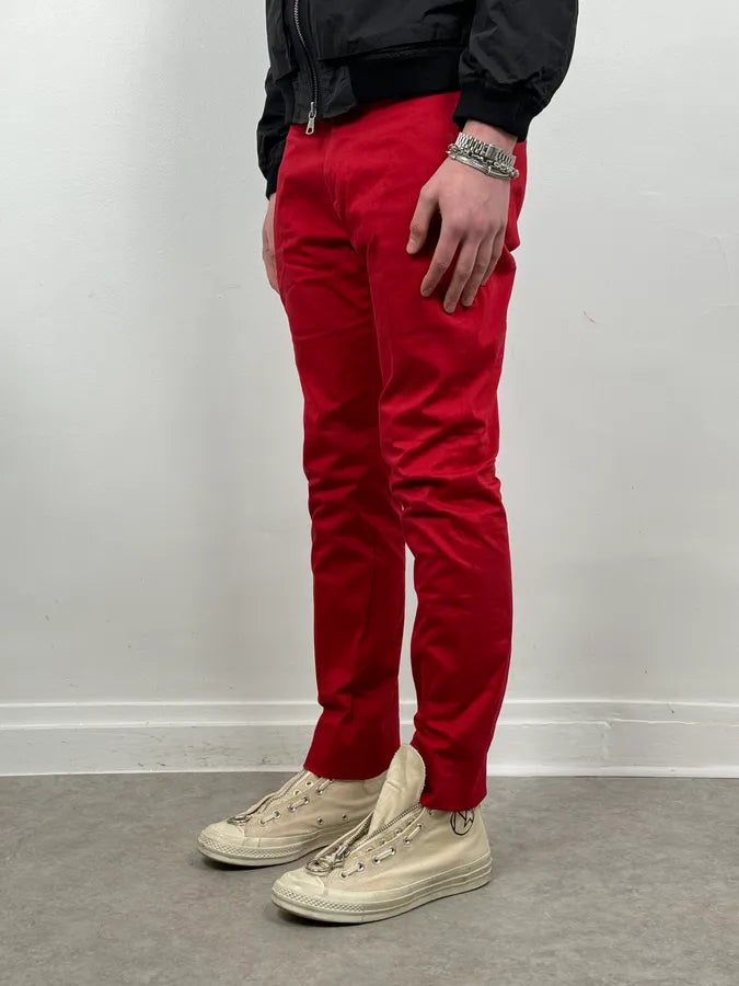 Dior Homme Red Classy Tailored Pants by Kris Van Assche