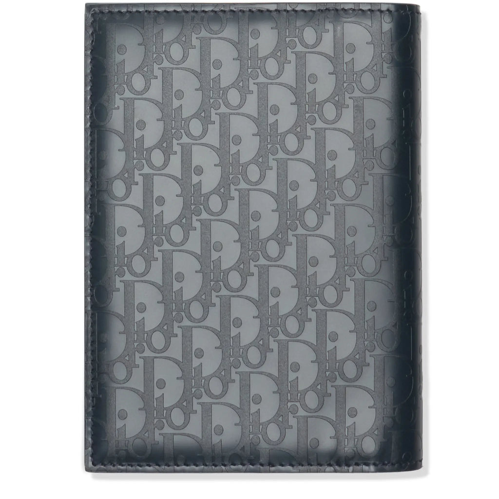 Dior Christian Dior Leather Navy Blue Bifold Passport Card Wallet