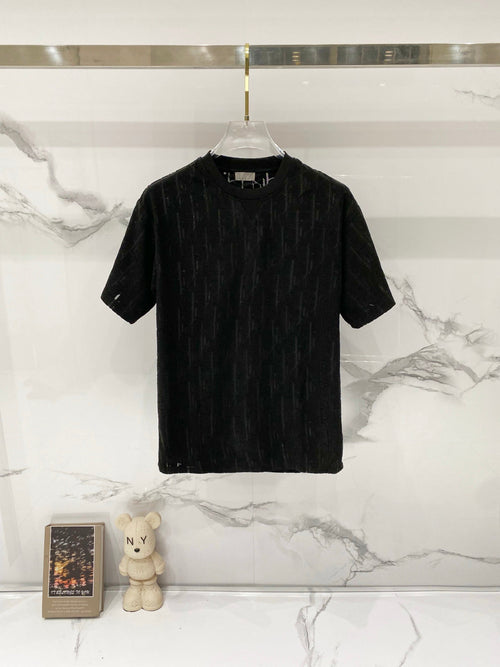 CD 26A Men Custom Terry Jacquard Crew Neck T-Shirt Fabric 290104
