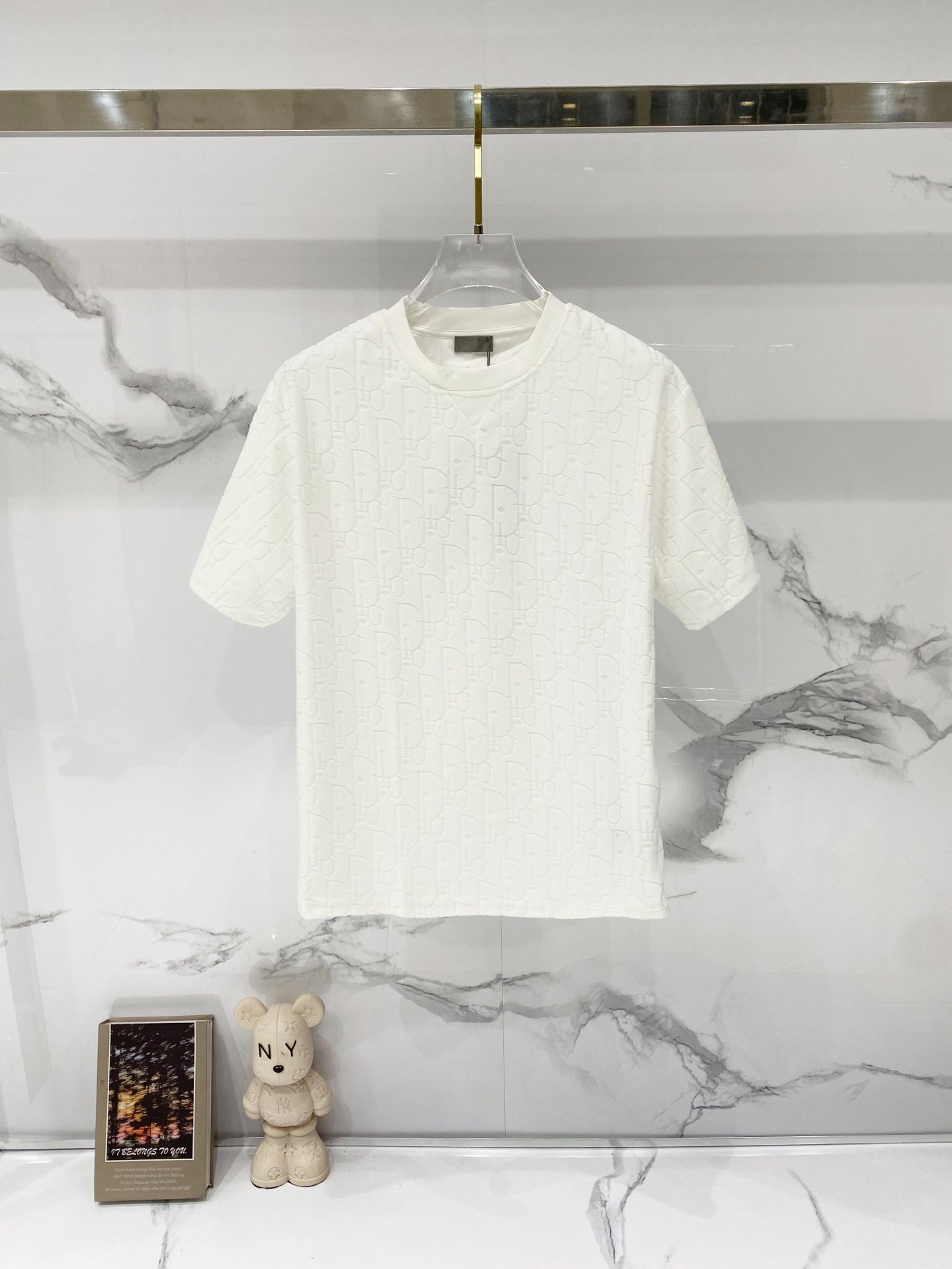 CD 26A Men Custom Terry Jacquard Crew Neck T-Shirt Fabric 290104