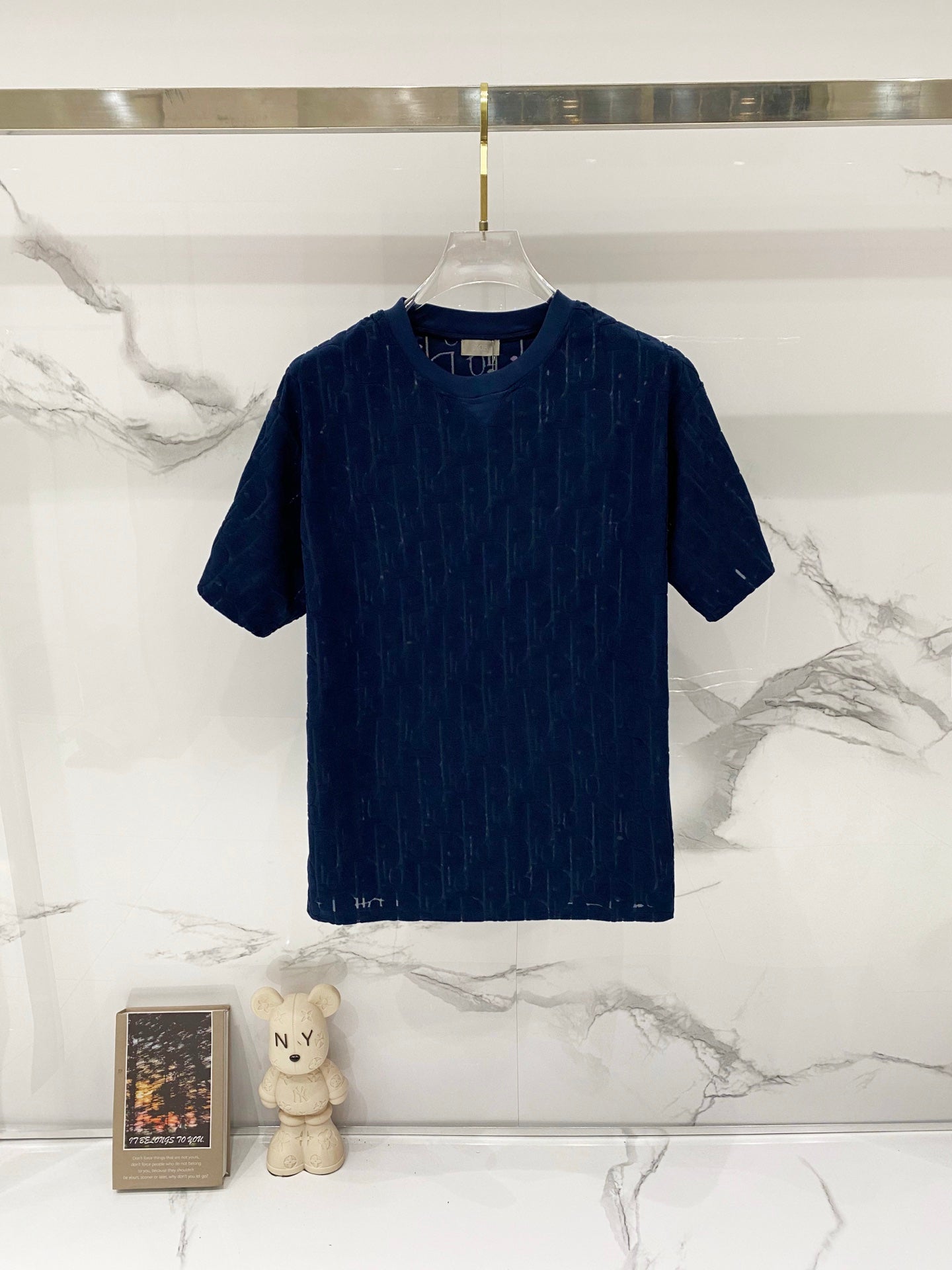 CD 26A Men Custom Terry Jacquard Crew Neck T-Shirt Fabric 290104