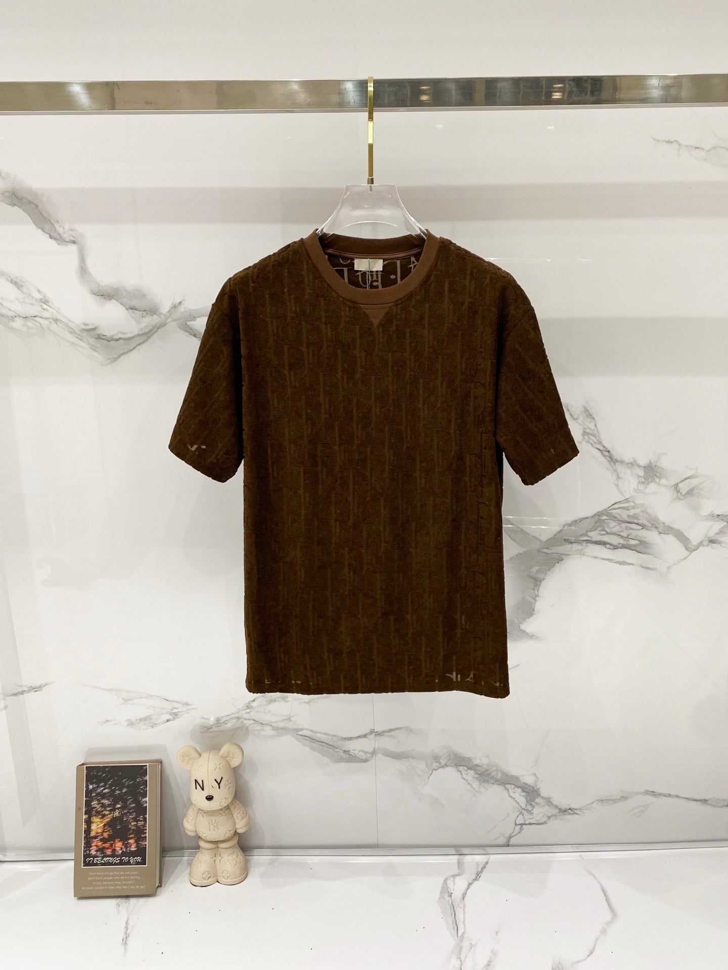 CD 26A Men Custom Terry Jacquard Crew Neck T-Shirt Fabric 290104