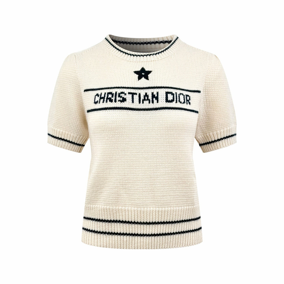 2026 Women's CD Embroidered Short-Sleeved Sweater (DD132)
