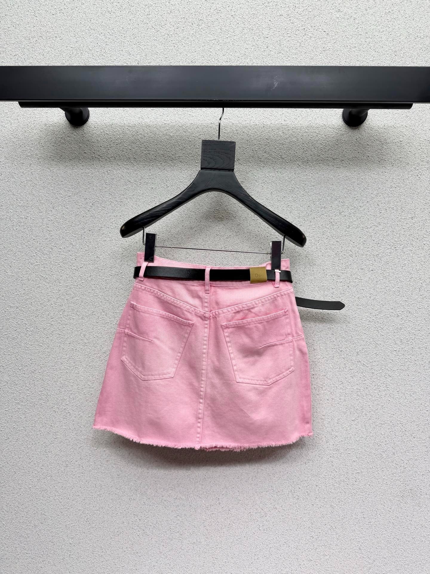 Dior 2026 Midi Skirt With Belt Pink Denim Cotton 374548
