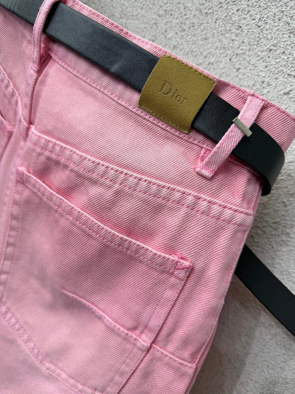 Dior 2026 Midi Skirt With Belt Pink Denim Cotton 374548