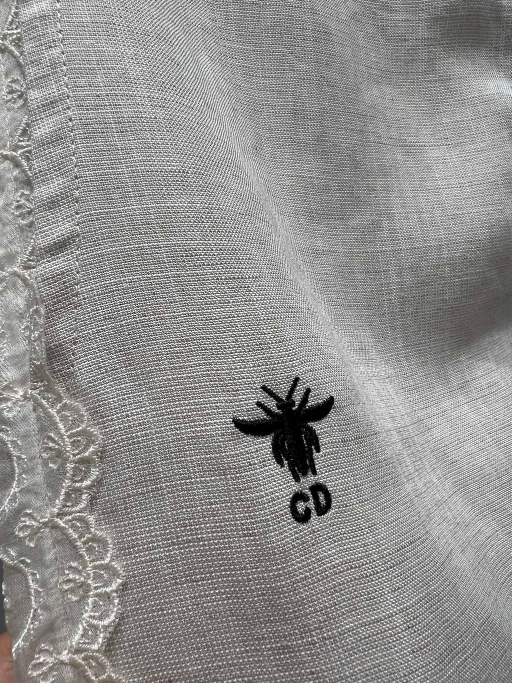 CD 2025 Straight Trouser White Linen Tencel 216454