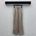 Dior 2026 Drawstring Linen Straight Leg Trouser Beige and Navy Blue Cotton