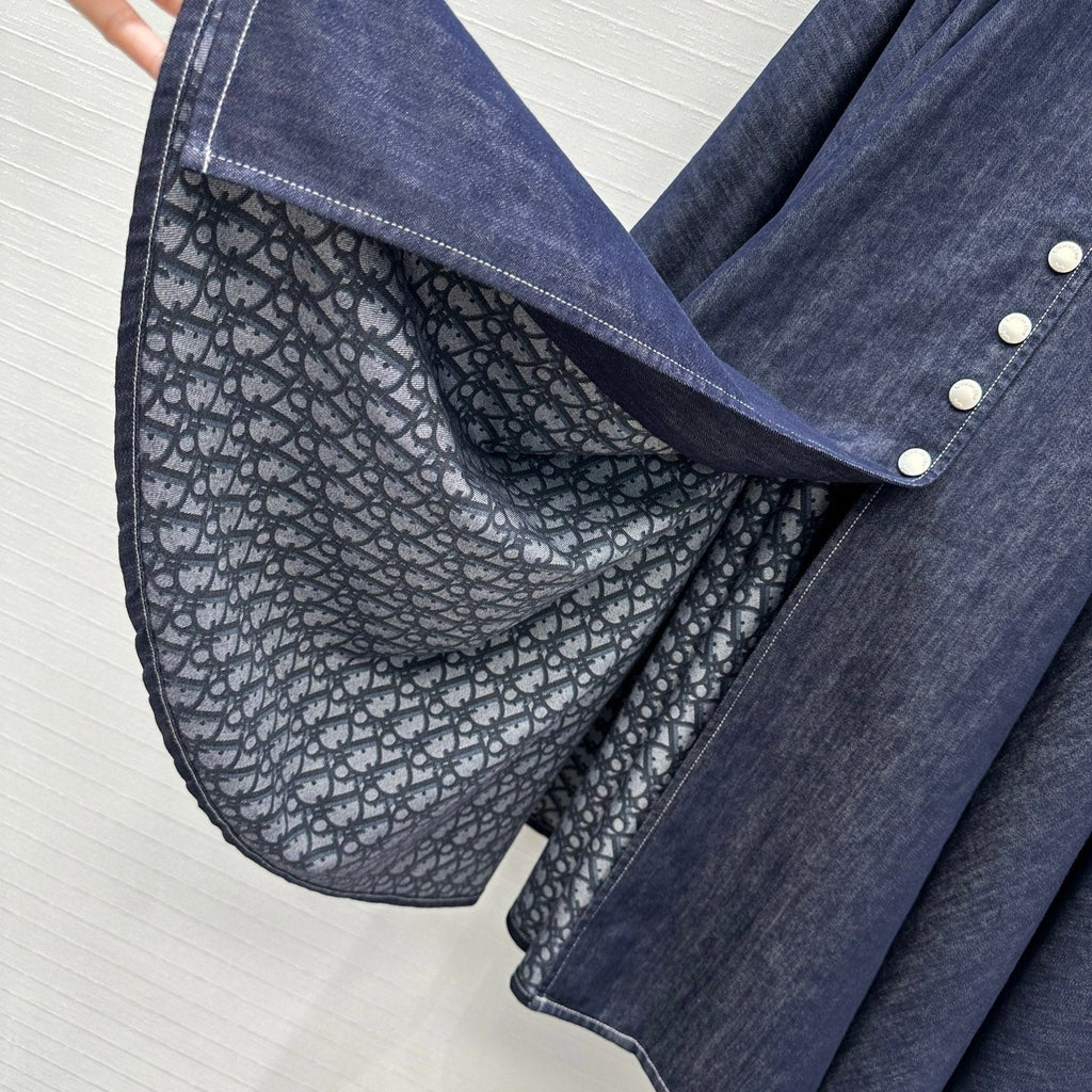 DIOR LONG BLUE DENIM SKIRT 268159