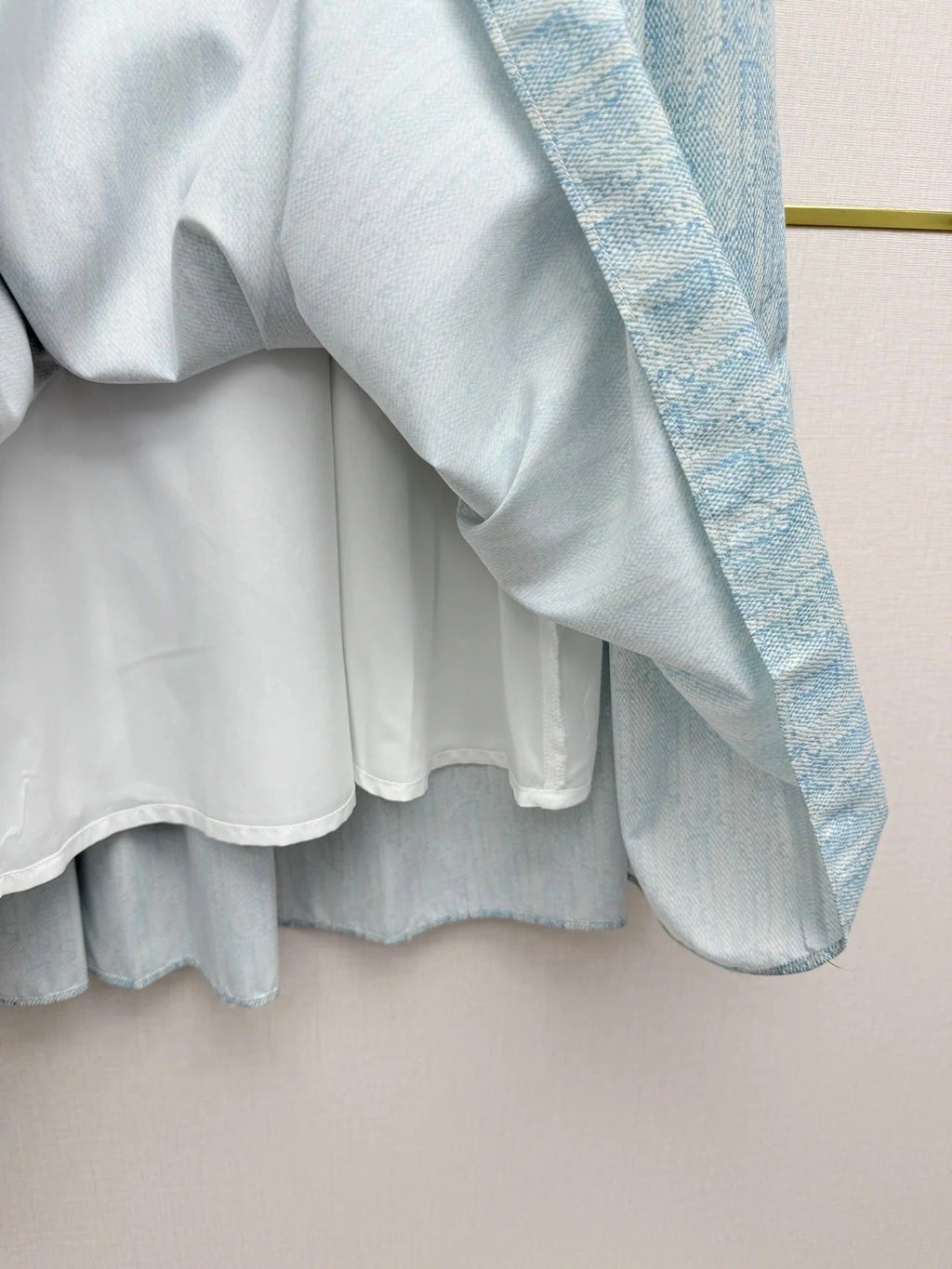Dior 2026 Pleated Denim Skirt Light Blue Cotton 380426