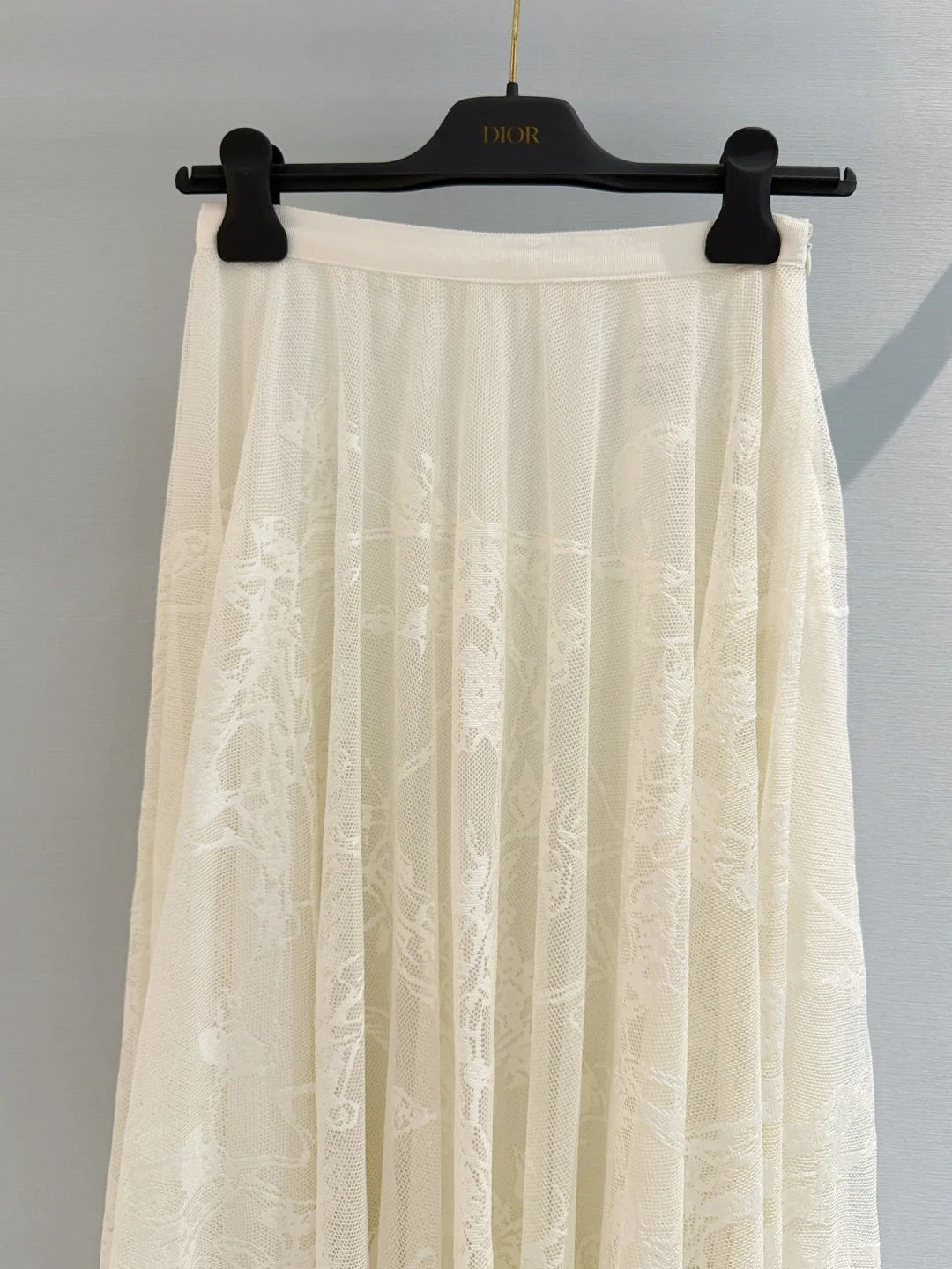Dior 2026 Long Skirt Black and White Lace Cotton 408346