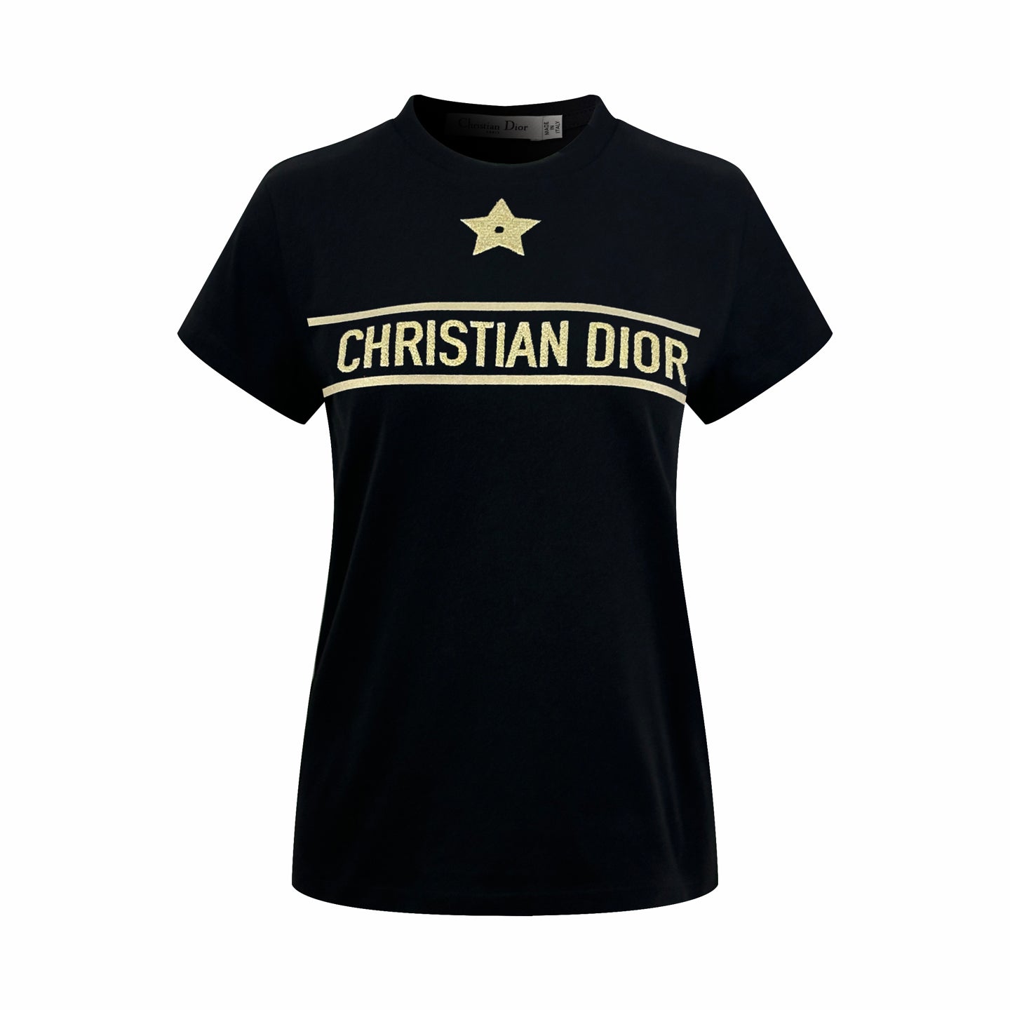 2026 Women’s CD Lucky Star Embroidered Short-Sleeved T-Shirt (DD127)