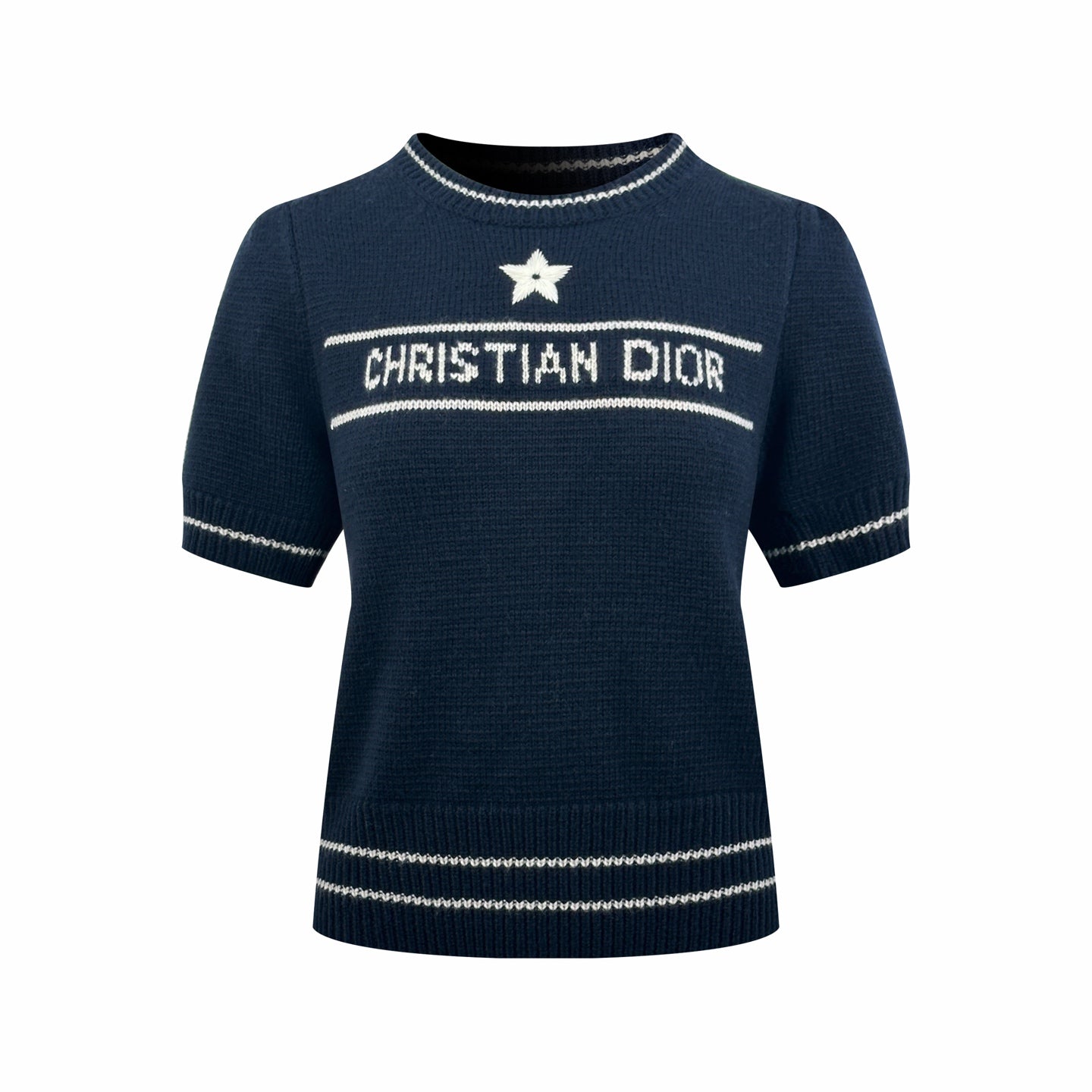 2026 Women's CD Embroidered Short-Sleeved Sweater (DD132)